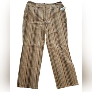 Talbots Women's Corduroy Pants - Brown and Tan Stripes